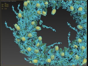 vase with flowers and wreath model 3D मॉडल