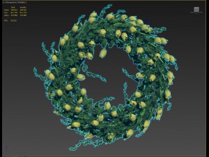 vase with flowers and wreath model 3D मॉडल