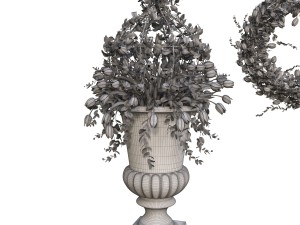 vase with flowers and wreath model 3D मॉडल
