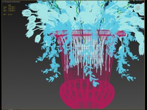 vase with flowers and wreath model 3D मॉडल