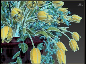 vase with flowers and wreath model 3D मॉडल