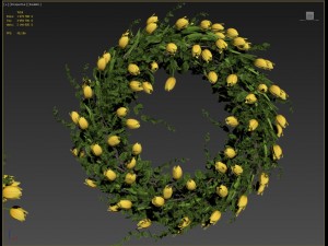 vase with flowers and wreath model 3D मॉडल