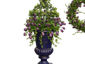 3d vase with flowers and wreath 02 Model 3D