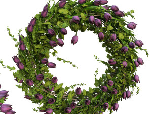 3d vase with flowers and wreath 02 Model 3D
