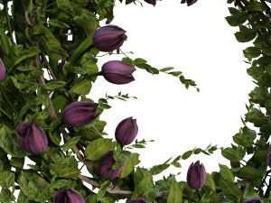 3d vase with flowers and wreath 02 Model 3D