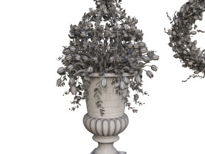 3d vase with flowers and wreath 02 Model 3D