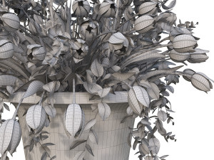 3d vase with flowers and wreath 02 Model 3D