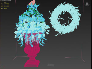 3d vase with flowers and wreath 02 Model 3D