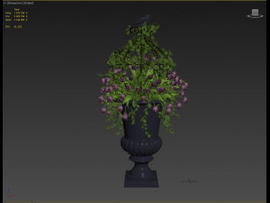 3d vase with flowers and wreath 02 Model 3D