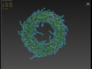 3d vase with flowers and wreath 02 Model 3D