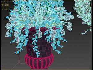 3d vase with flowers and wreath 02 Model 3D