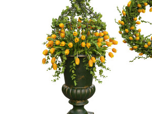 3d vase with flowers and wreath 03 model 3D मॉडल