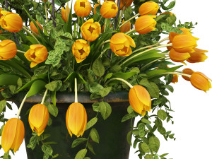 3d vase with flowers and wreath 03 model 3D मॉडल