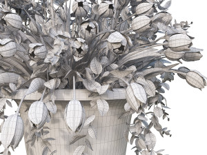 3d vase with flowers and wreath 03 model 3D मॉडल