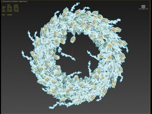 3d vase with flowers and wreath 03 model 3D मॉडल