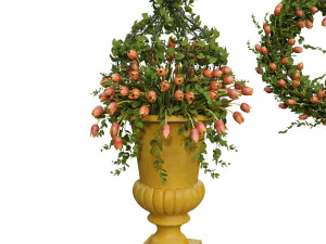 vase with flowers and wreath 04 3D Model