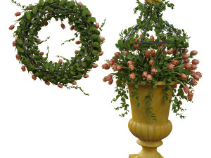 vase with flowers and wreath 04 3D मॉडल
