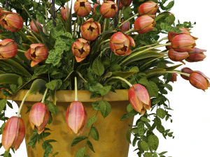 vase with flowers and wreath 04 3D Model