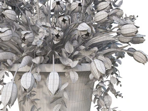 vase with flowers and wreath 04 3D Model