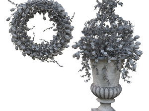 vase with flowers and wreath 04 3D मॉडल