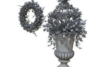 vase with flowers and wreath 04 3D मॉडल