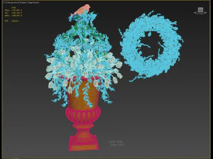 vase with flowers and wreath 04 3D Model
