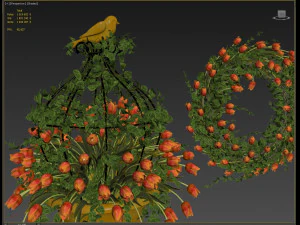 vase with flowers and wreath 04 3D Model