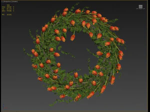 vase with flowers and wreath 04 3D Model