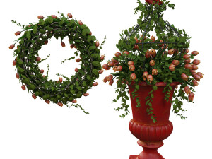 vase with flowers and wreath 05 3D मॉडल