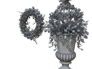 vase with flowers and wreath 05 3D मॉडल