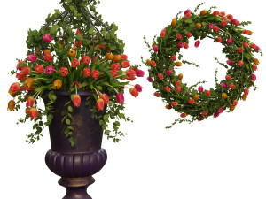 vase with flowers and wreath 07 model 3Dモデル