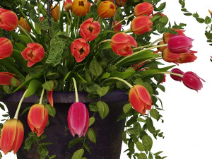 vase with flowers and wreath 07 model 3D Model
