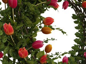 vase with flowers and wreath 07 model 3D मॉडल