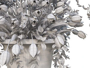 vase with flowers and wreath 07 model 3D Model