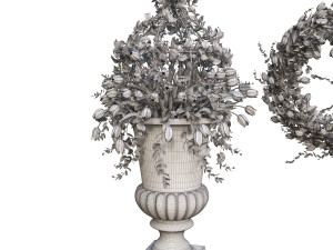 vase with flowers and wreath 07 model 3D मॉडल