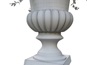 vase with flowers and wreath 07 model 3D Model