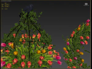 vase with flowers and wreath 07 model 3D Model