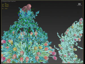 vase with flowers and wreath 07 model 3D Model
