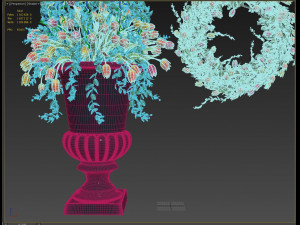 vase with flowers and wreath 07 model 3D मॉडल