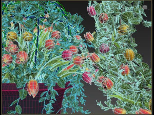 vase with flowers and wreath 07 model 3D Model