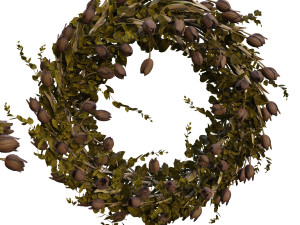old vase with flowers and wreath 3D Model
