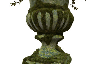 old vase with flowers and wreath 3D Model