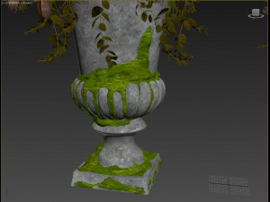 old vase with flowers and wreath 3D Model