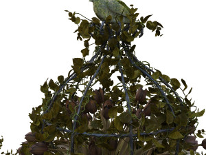 old vase with flowers and wreath 3D Model