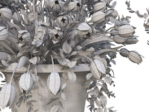 old vase with flowers and wreath 3D Model