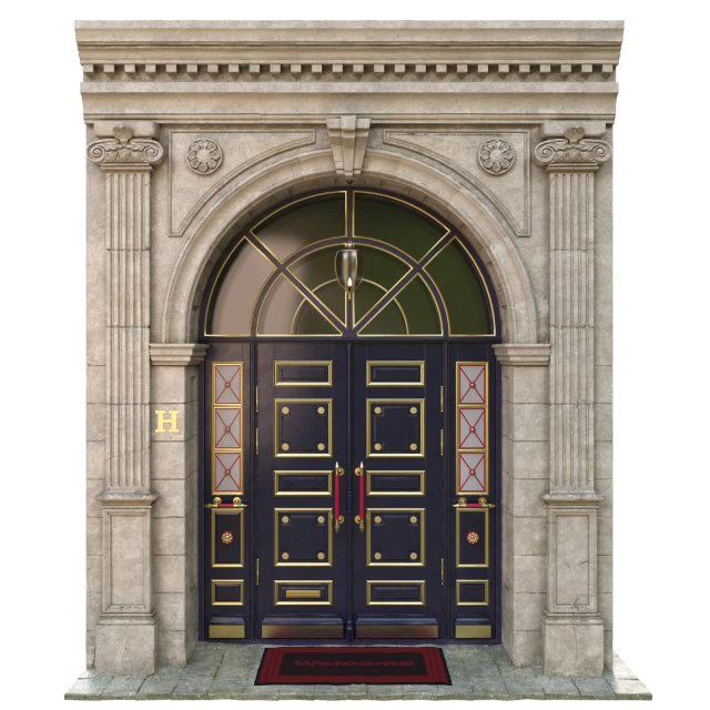 entrance classic door 3D Model .c4d .max .obj .3ds .fbx .stl .blend 