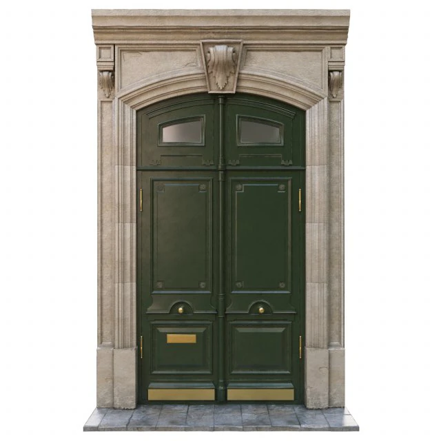 entrance classic door 02 3D Model .c4d .max .obj .3ds .fbx .stl .blend 