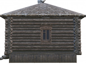 wooden house with thatched roof 3D मॉडल