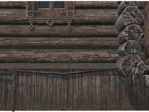 wooden house with thatched roof 3D मॉडल