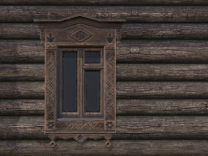 wooden house with thatched roof 3D मॉडल